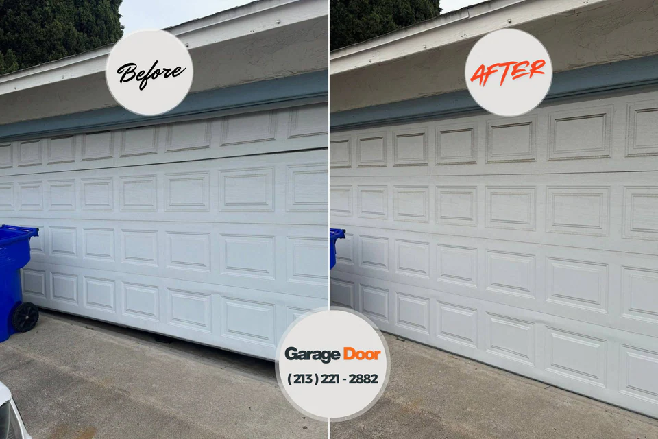 Before and after: garage door repair Beggs, OK